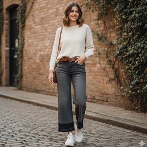 Sincerely Jules Charcoal and Black Straight Jeans